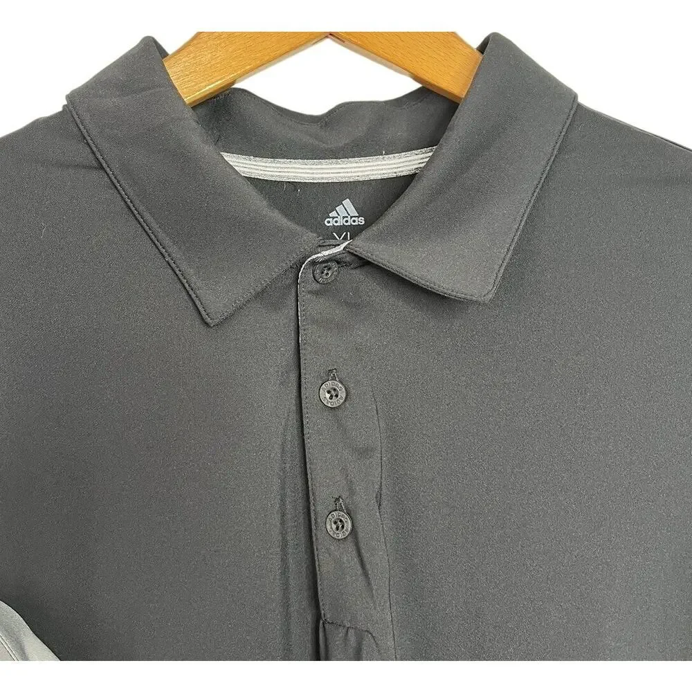 Lot of 4 Adidas Golf Polo Shirts Mens XL Gray & Black Short Sleeve Performance